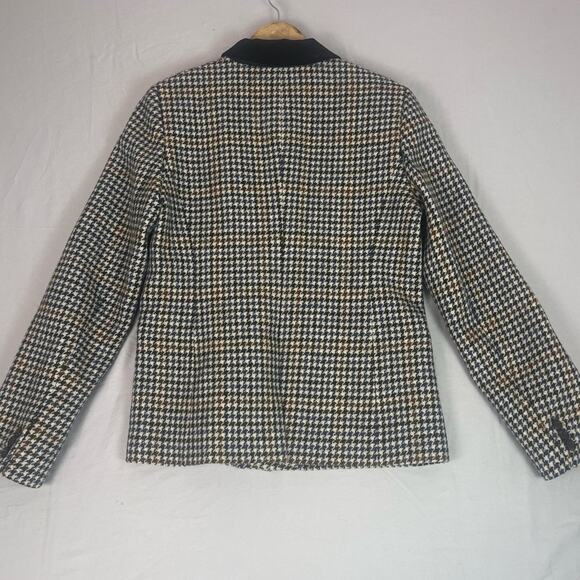 J Crew Dover Houndstooth Blazer Womens 8 Wool Academia Preppy Double Breasted - Picture 8 of 13